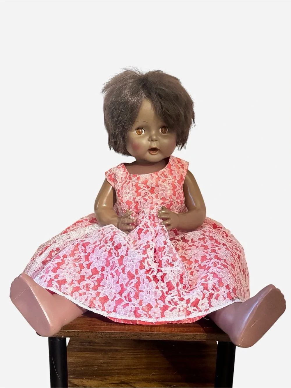 Vintage Horsman 1964 TB26 Thirstee Walker Baby Doll African American 27